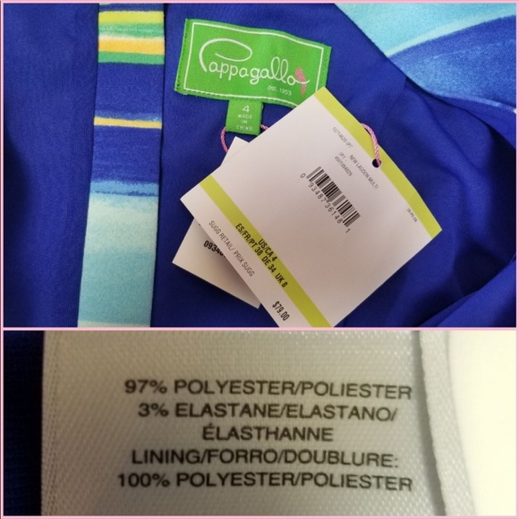 Pappagallo Hazy Blue Multicolor Striped Sandy Lined Sheath Dress - Picture 7 of 10